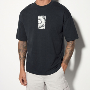 T-shirt Streetwear Homme Coupe Ample en Polyester/Coton Lavé Style Gothique Sombre 220g avec Logo Personnalisé Sérigraphié - Product Image 5