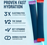 Sachets d'hydratation - Assortiment Juteux - Préparation en poudre d'électrolytes à portion individuelle - Sans OGM, sans gluten, végétalien - 32 sachets