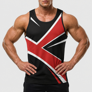 Sublimation Men Custom Neck <b>Running</b> 100% Cotton Men's Tank Top O-Neck Casual Style Knitted Sleeveless Men's tank top print - Product Image 5