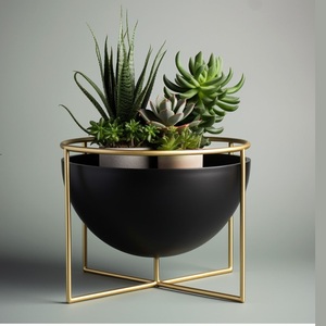 Support de pot de fleurs en métal noir et or, style ferme, écologique et durable, pour intérieur et extérieur, décoration de la maison - Vente chaude - Product Image 1