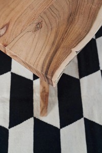 Modern Live Edge Solid Wood Dining <b>Table</b> - Natural Finish Minimalist Furniture for Home and Restaurant | Pindel Handicraft - Product Image 2