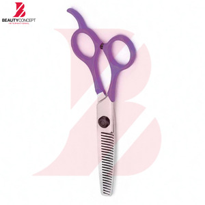 Tijeras de Entresacar Profesionales con Mango de Plástico Morado, Tijeras de Peluquería de Acero Inoxidable, Herramientas de Texturización del Cabello para Salón - Product Image 4