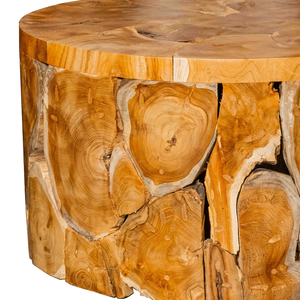 Table de salon en teck rustique ARTERRA, artisanat de luxe en bois, mettant en valeur la texture naturelle de la racine de teck, design exquis - Product Image 2