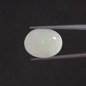 IGI Certified White Natural Opal Loose Gemstone 4.85 Carat Oval Cut 15.5x12.5mm Hand Cut <b>Polished</b> Light <b>Waxing</b>/Oiling Treated - Product Image 3