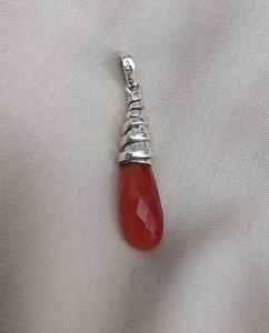 Pendentif en onyx rouge, argent sterling 925, bijoux faits à la main, collier en pierre précieuse unique pour femmes et hommes, cadeau - Product Image 5