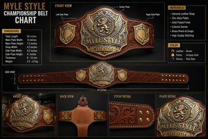 Ceinture de champion MYLE 52 pouces en cuir véritable, équipement durable avec plaques plaquées or, doublure en coton haute qualité, Taekwondo Karaté - Product Image 6