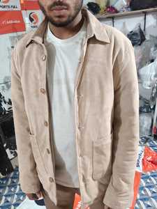Professional <b>Men's</b> Beige Canvas Casual <b>Vests</b> Collarless Pullover Plus Size Summer Outer Wear 100% <b>Leather</b> Solid Color Front - Product Image 4