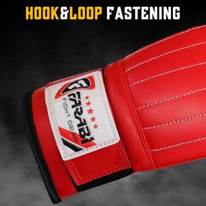 Gants de boxe en cuir PU Farabi en gros, gants d'entraînement d'arts martiaux à doigts entiers avec fermeture auto-agrippante, équipement de combat couleur unie pour MMA et boxe - Product Image 5
