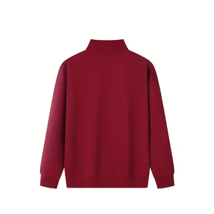 Men Heavyweight Quarter Zip Sweatshirt Polyester Cotton <b>Blend</b> Casual Europe Fashion Clothing - Product Image 2