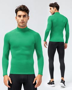 <b>Men</b> Breathable MMA Rash Guard Compression Shirt <b>Turtle</b> <b>Neck</b> Long Sleeve Athletic Rash Guard For Gym Training Running Cycling Top - Product Image 2