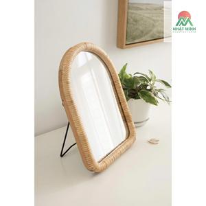 Tabletop Easel <b>Mirror</b>, Natural Rattan, Coastal <b>Small</b> Tabletop <b>Mirror</b> for Use as Bedroom Makeup <b>Mirror</b> or Bathroom Vanity <b>Mirror</b> - Product Image 4