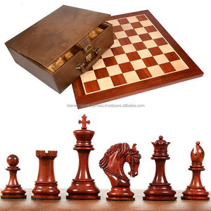 Tableros de Ajedrez de madera, tableros de juego de ajedrez con imán de madera portátil ecológico, piezas de ajedrez impresas en caja de madera - Product Image 6