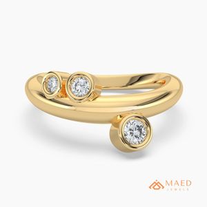 Moissanite <b>Ring</b> Women Brilliant Cut Prong Setting Three Stone Gold Plated 925 Sterling Silver Luxury Engagement Anniversary - Product Image 1