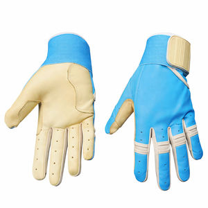 Guantes de Bateo de Béisbol y Sóftbol Ajustables de Cuero Genuino, Personalizables, Combinación Blanca y Roja, Cierre de Gancho y Bucle Ambidiestro, Duraderos - Product Image 3
