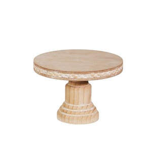 Support à gâteau en bois artisanal moderne, en bois d'acacia naturel, écologique, de haute qualité, résistant au lave-vaisselle, idéal pour les mariages - Product Image 2