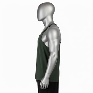 Custom Men Bamboo Cotton Stringer Tank Top Y Back Muscle Fit Gym Vest Breathable Bodybuilding Sleeveless OEM Bulk - Product Image 2