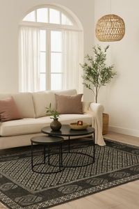 Tapis Bohème en Coton Fait Main Lavable Antidérapant pour la Prière, Décoration Salon Chambre Noir - Product Image 6
