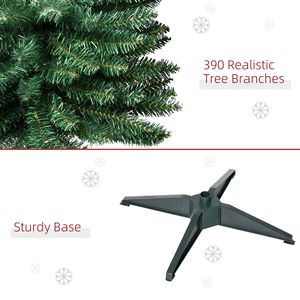 6ft PVC incernierato sottile albero di natale artificiale albero di natale verde albero per la decorazione festa di casa - Product Image 6