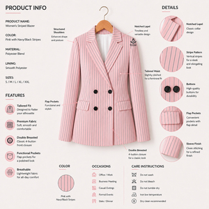 Heritage Masonic Regalia Greek Apparel <b>Women</b> Delta Sigma Business Blazer Coat Sorority Fraternity Cotton Polyester Coat - Product Image 5