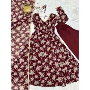 Hermoso vestido de fiesta talla XS Anarkali con colgante y Dupatta - Product Image 6