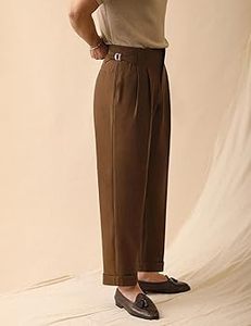 Pantalones Gurkha de Cintura Alta para Hombre, con Pliegues y Hebilla Lateral, Estilo Clásico Vintage - Product Image 5