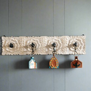 Handcrafted Mango Wood Wall <b>Hook</b> Rack 4-<b>Hook</b> Rustic Indian Decor Wholesale - Product Image 1