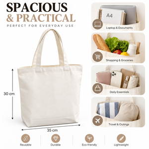 Bolsa de Lona de Color Natural, Personalizable, para Llevar al Hombro, Bolsa de Compras Promocional - Product Image 3