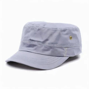 Adjustable Vintage Street Solid Cadet <b>Cap</b> <b>Flat</b> Unisex Low Price 100% Cotton Breathable Waterproof Fashion Sporty Canvas Fabric - Product Image 1