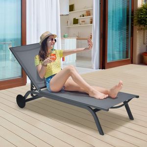 Adjustable 6-Position Outdoor Patio <b>Recliner</b> <b>Chair</b> <b>Fabric</b> for Comfortable Seating - Product Image 3