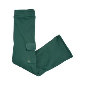 Ensemble de survêtements pour enfants vert forêt, style crop, en molleton bouclette, avec haut à capuche et pantalon cargo à jambes larges, confortable et durable - Product Image 4