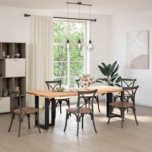 Gambe del tavolo da pranzo a forma di T nero 2 pezzi 23.6 "x13,8" x(28.3 "x 28.7") gambe per mobili in acciaio - Product Image 2