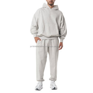 High Quality Custom logo Boxy Fit Tracksuits <b>Light</b> Weight Oversized Cotton 400 450gsm Fleece Men Hoodie and Joggers Sets for men - Product Image 1