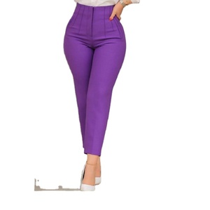 กางเกงขายาวขากว้างสำหรับผู้หญิงกางเกงลำลองเอวสูงกางเกงขายาวทรงหลวมแบบผูกเชือก - Product Image 2