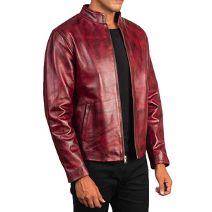 Proveedor mayorista de chaquetas de cuero genuino para hombre, diseño ODM personalizado, chaqueta con cremallera completa, chaqueta personalizada para hombre - Product Image 3