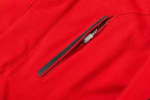 Men's Winter <b>Waterproof</b> Hooded Puffer <b>Jacket</b> Solid Color Sporty Design Stand Collar Zipper Closure <b>Red</b> Black - Product Image 5