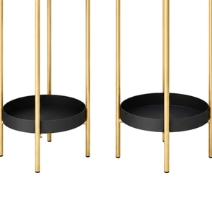 Gold <b>Plant</b> <b>Stand</b> Set with Tall and Short Raised Flower Pot Holders Decorative <b>Metal</b> Indoor <b>Plant</b> Display <b>Stands</b> for Living Room - Product Image 5