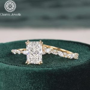 Anillo de Compromiso de Moissanita con Corte Cojín para Mujer Charm Jewels, Engaste de Plata con Puntas, Estilo Clásico, Certificado IGI, 3 GM - Product Image 5