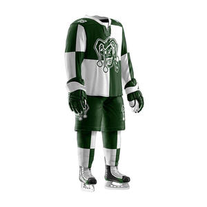 Ensemble de maillot de hockey sur glace pour hommes Jokers, vert et blanc, manches longues, sublimé, respirant, uniforme pour adultes, vêtements de sport d'hiver - Product Image 2