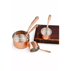 Copper Material Decorative Kitchenware <b>Measuring</b> Cups And Set With Unique Design Handle Cutlery <b>Spoon</b> From Indian Manufacturer - Product Image 3