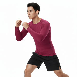 Camiseta de Compresión Deportiva Personalizada para Hombre, Lisa, de Spandex, en Diferentes Colores, a Precio Económico, Cuello Redondo, Ajuste Veraniego - Product Image 1