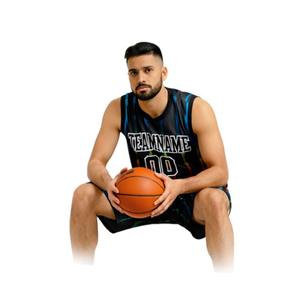 Conjunto de Uniforme de Baloncesto Estampado de Verano Unisex de Talla Grande, Personalizado para Equipo, Transpirable, de Secado Rápido, de Dos Piezas, Color Blanco y Azul, Precio Económico - Product Image 6