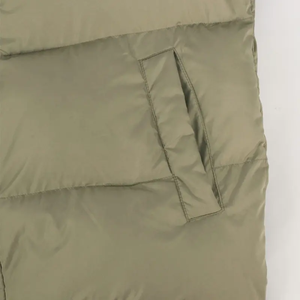 Veste matelassée à capuche pour homme, vert olive, hiver, décontractée, boutonnée, coupe-vent, en polyester épais, coupe classique - Product Image 4