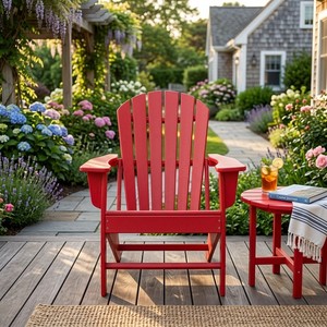 Silla Adirondack Resistente a la Intemperie, Muebles Plegables de Madera Maciza para Patio, Jardín o Césped - Product Image 1
