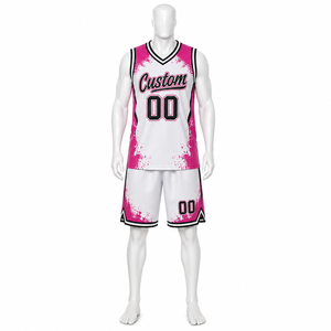 Ensemble de basketball pour hommes, personnalisé, sublimé, grande taille, imprimé, respirant, séchage rapide, réversible, sans manches, 100% polyester - Product Image 1