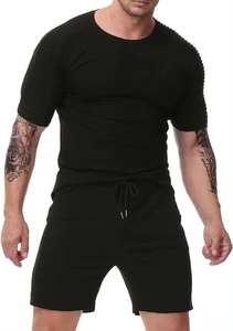 Ensemble de survêtement décontracté pour homme en polyester/coton, respirant et léger, collection automne, vente chaude, design 2-en-1 pour l'entraînement - Product Image 4