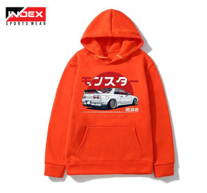 Felpa con Cappuccio Rosa da Uomo, Stampa Auto R32 Skyline, Abbigliamento Casual Autunnale, Vestibilità Regolare, Cotone Felpato con Tasche - Product Image 2