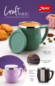 Mug isotherme en acier inoxydable Anax avec couvercle et poignée, tasse sous vide de 200 ml pour la maison, le bureau et les voyages - Product Image 2