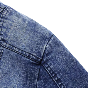 Mens Cotton Denim Jacket Acid Wash <b>Stand</b> Collar Zip Front Casual Regular Fit Fleece Lined Windproof Quick Dry Breathable Warm - Product Image 5