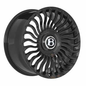 Gloss Black Flow Formed Alloy <b>Wheels</b> One Piece Cast Concave Multi Spoke Machined Silver 19 20 21 22" Inch Rims - Product Image 3