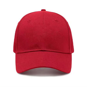 Gorra de Béisbol Unisex Roja de 6 Paneles, Ajustable, de Sarga de Algodón, Color Sólido, Estilo Casual, para Adultos - Product Image 1